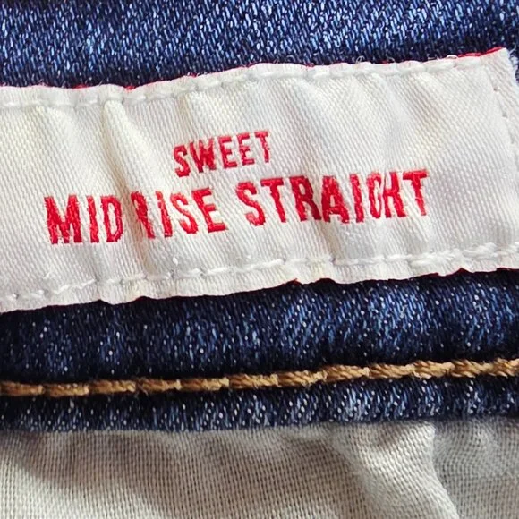 Lucky Brand Sweet Mid Rise Straight 29X32 Womens Size 8/29 Blue Denim Logo Jeans - Picture 5 of 14